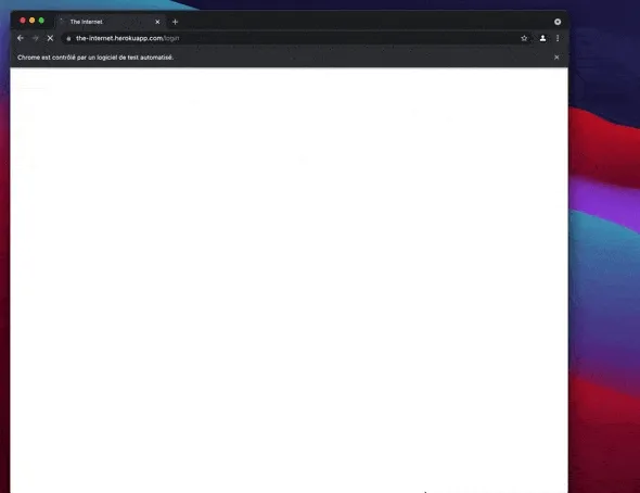 Voici un gif de ce qui s'est passé dans mon navigateur Chrome