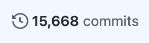 screenshot of the number of commits on master of our project 15668
